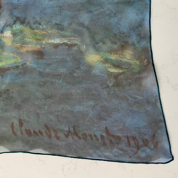 The Art Institute of Chicago 35" x 35" Claude Monet Print Fabric Scarf no tags - Picture 3 of 9